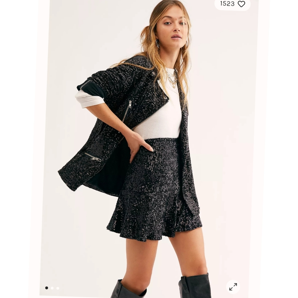 💯%Free people Midnight Message Moto Jacket - Picture 8 of 17